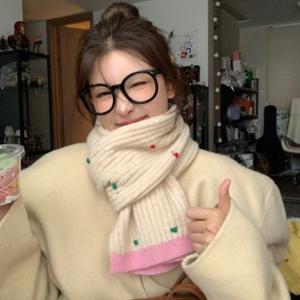 캐시미어머플러 여자 보온 니트 쁘띠목도리