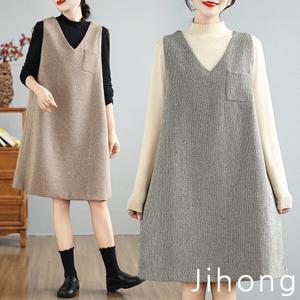 브이넼 모직 민소매 원피스 가을 겨울원피스 미니원피스