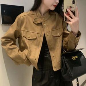 여성봄자켓 숏자켓 블레이저 여성용 봄 가을 패션 스웨이드 재킷 테일러드 트렌치 루즈핏 멋스러운