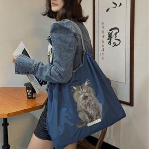 나일론 가방 카툰 여자 가방 옥스포드 천 가방 대용량 쇼핑백 자수 어깨 가방