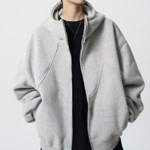 가을 디자인 포인트 후드 집업 패치 디자인 스트릿 캐주얼 후드티