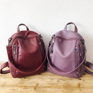 캐쥬얼 심플 가죽백팩 중년 여성가방 숄더겸용 배낭