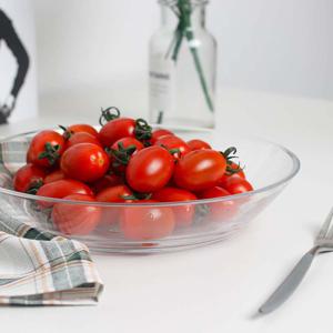 투명 강화 유리 깊은 접시 중형 22cm/플레이팅/앞접시/샐러드/디저트/그릇/식기/원형/예쁜/파스타/브런치