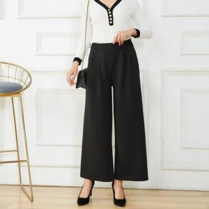 여자 봄 여름 오피스룩 9부 바지 와이드 팬츠