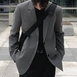 남자 정장 투버튼 자켓 루즈핏 가을 겨울 정장 캐주얼 링클프리 스판 블레이져 외투 비즈니스 캐주얼 트렌