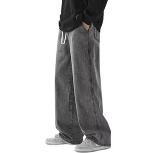 세미 와이드 청바지 빅사이즈 허리 고무줄 청바지 연청 진청 흑청 밴딩 데님바지