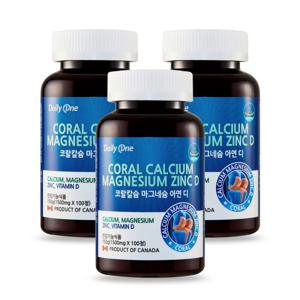 코랄칼슘 마그네슘 아연D 100정X3병 (300일분) 대용량 영양제