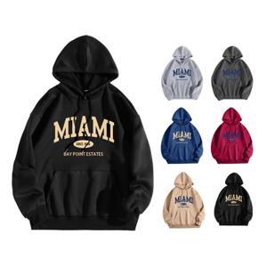 마이애미 남녀공용 오버핏 기모 후드티 폴리에스테르 겨울 남자 여성 후드 OFS-WHD12