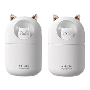 1+1 고양이 가습기 300ml 대용량 미니 USB 무드등 필터 5개 포함 초등 학생 학교 크리스마스 단체 선물