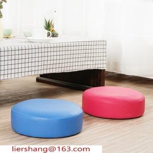 낮은 작은 의자 거실 바닥 쿠션 원형 방석 인조 가죽 고급 추천