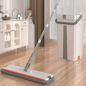 노터치 다기능 밀대 물걸레 청소기 /거실/욕실/화장실/ 40cm 길이/ 물통 + 패드 2개 구성