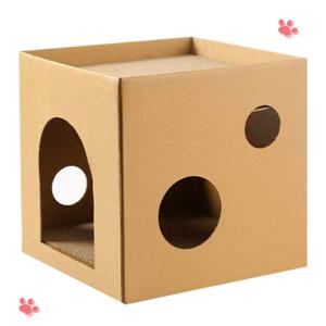 고양이 종이 스크래쳐 숨숨집 40cm 은신처 박스형 하우스 스트레스 해소