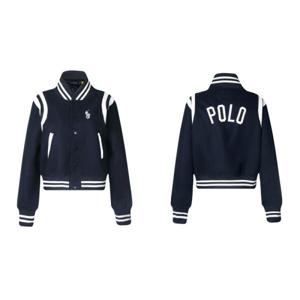 폴 로 캐주얼 자수 빈티지 패치 레터링 프린트 야구점퍼