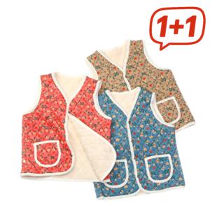 (1+1)슬기로운 조끼 생활 어머님 할머님 김장 꽃무늬 융털 안감 베스트 양털조끼 특템찬스~한개로 두개장을~