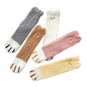 1+1+1 귀여운 고양이 발바닥 수면 양말 가을 겨울 수족냉증