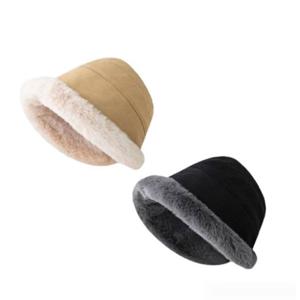 1+1 털 벙거지 모자 버킷 여성 겨울 모 1+1