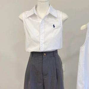 폴 로 랄 프 로 렌 화이트 민소매 원피스 블라우스 박시셔츠