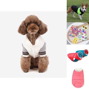 강아지 긴 팔 패딩 (화이트S) 입기 편한 강아지 옷/겨울옷/하네스/후리스/하네스옷/겨울/조끼/올인원/애견