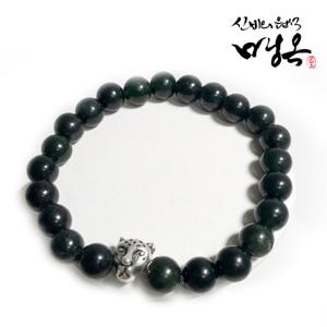 흑녹옥 실버925 재규어 원석 팔찌 건강 패션 행운 팔찌 사업성공 수맥차단 귀사문석 볼 이모티콘 패치