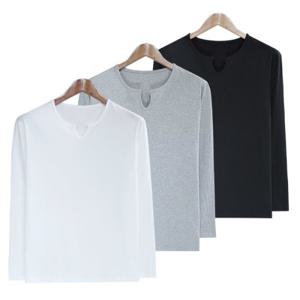 1+1 트임 브이 긴팔/국산 순면100% 남녀공용 무지 긴팔 한장 가격에 두장/국내생산 프리미엄 원단