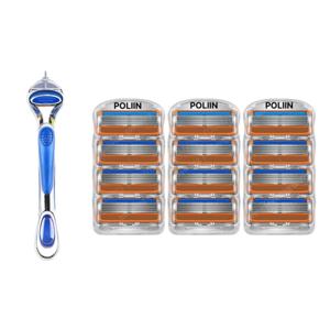 질레트 호환용 면도기 + 퓨전파워 면도날 오렌지 3팩(12개입)