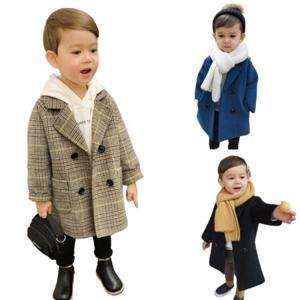 아동복 어린이 모직코트 2025 신상 남자아기 멋쟁이 외투 중소아동 장형