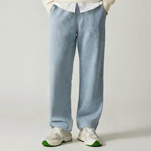 WM 캐주얼 와이드 남자 여성 청바지 밴딩 데님 빅사이즈 세미 고무줄 바지