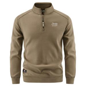 JEEP SPIRIT 2025년 가을 신상품 캐주얼 아웃도어 반집업 후리스 남자 폴라티