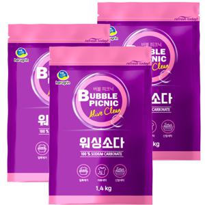 버블피크닉 워싱소다 1.4kg x 3개 탄산소다 세탁세제