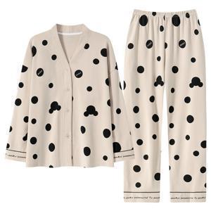 SUTA 상하의잠옷세트 봄가을 면소재 가슴패드 내장 부드러운 여성홈웨어