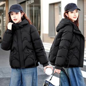 여성 심플한 경량 패딩 방한 숏 점퍼