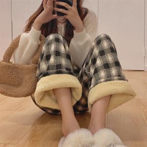 (20%+10%쿠폰)(2장세트) 이너리즘 1+1 양털 기모 체크 수면바지