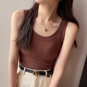 여성 여자 나시 티 런닝 레이어드 민소매 메리야스 슬리브리스 골지 면 모달 이너 여름 티셔츠