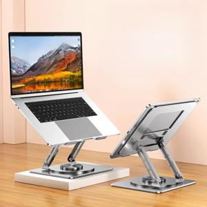 노트북 거치대 360도 회전 높이 각도 조절 접이식 메탈 쿨링홀 휴대용 노트북 macbook 삼성 태블릿 탄소강