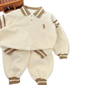 키즈 세트 키즈 정장 가을 겨울 신상 남자 어린이 여자 어린이 캐주얼 터틀넥 맨투맨 속바지 2종 세트 스포