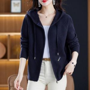 여자 후드 니트 카디건 긴팔 춘추 루즈핏 긴팔 스웨터 재킷