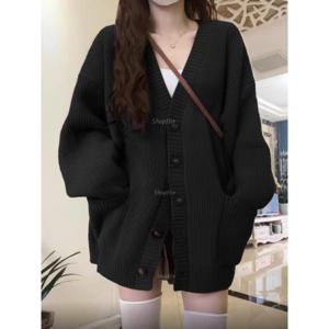 여성용 루즈핏 빅사이즈 니트 가디건 5color