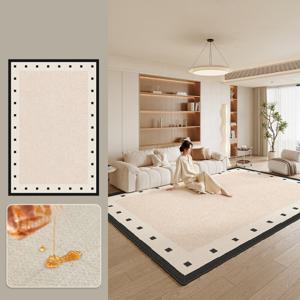 프렌치 러그 크림 스타일 거실 침실 러그 방수 매트 러그