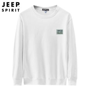 JEEP SPIRIT 봄과 가을 남성용 프린트 로고 트렌디한 빅사이즈 긴팔 티셔츠