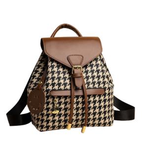 도키어 여성 가죽 백팩 배낭 가방 하운드투스 체크 미니 핸드백 여행 경량 여자백팩