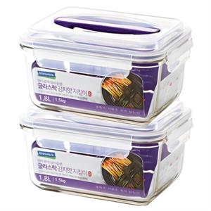 글라스락 김치맛지킴이 핸디형 밀폐용기 직사각 퍼플