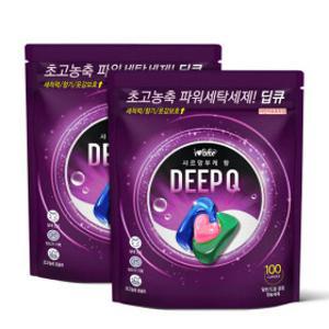 딥큐 3in1 샤르망부케 100개입+100개입 캡슐세제 고농축 세탁 드럼세탁기 세제