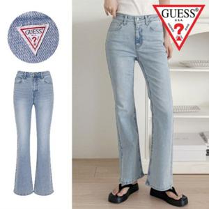 정품 게스 여성 슬림 부츠컷 청바지 연청 가을 사계절용