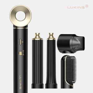 [온라인 단독 컬러]루킨스 헤어랩 멀티 헤어스타일러 드라이기 5in1 블랙