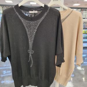 Destijl HC34 여름간절기 앞비즈리본 가오리핏 부드러운여름니트 D2523SW23
