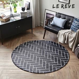 [르헤브] 보들보들 헤링본 나염 원형 카페트 (200R)