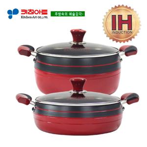 키친아트 신비(IH) 인덕션경질냄비 2종D SET(24+24전)
