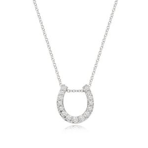 [티르리르][부산본점단독] 행운 말발굽 큐빅 화이트 실버 목걸이 STNSSVW00534M