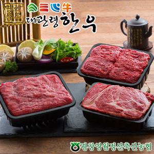[대관령한우] 1등급이상 골드3호(1.2kg)/등심400g+국거리400g+불고기400g