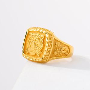 24K 순금 남자 반지 라운드 사각 패턴 컷팅 호랑이 18.75g